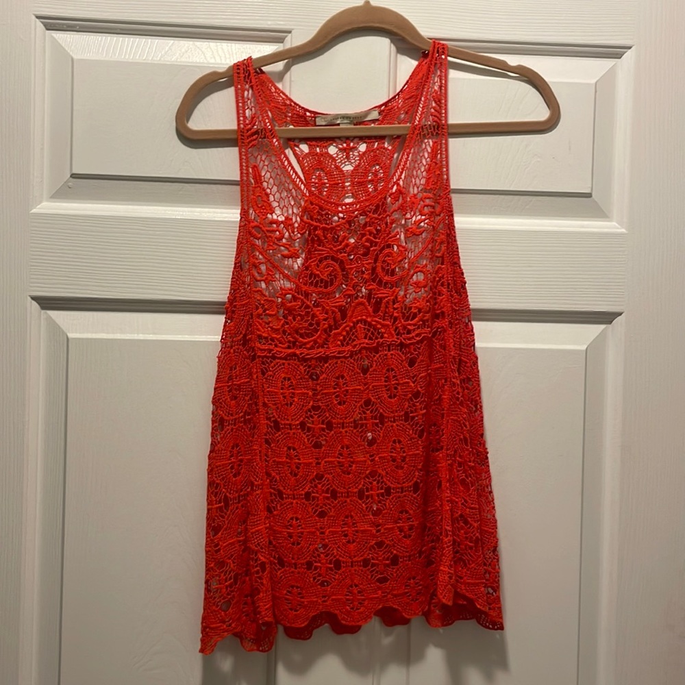 LC Lauren Conrad Crocheted Knit Tank Top